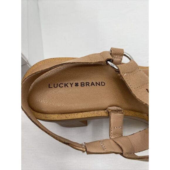 Lucky Brand Marselina Brown Leather Platform Sandal Size 7.5 - Picture 6 of 10